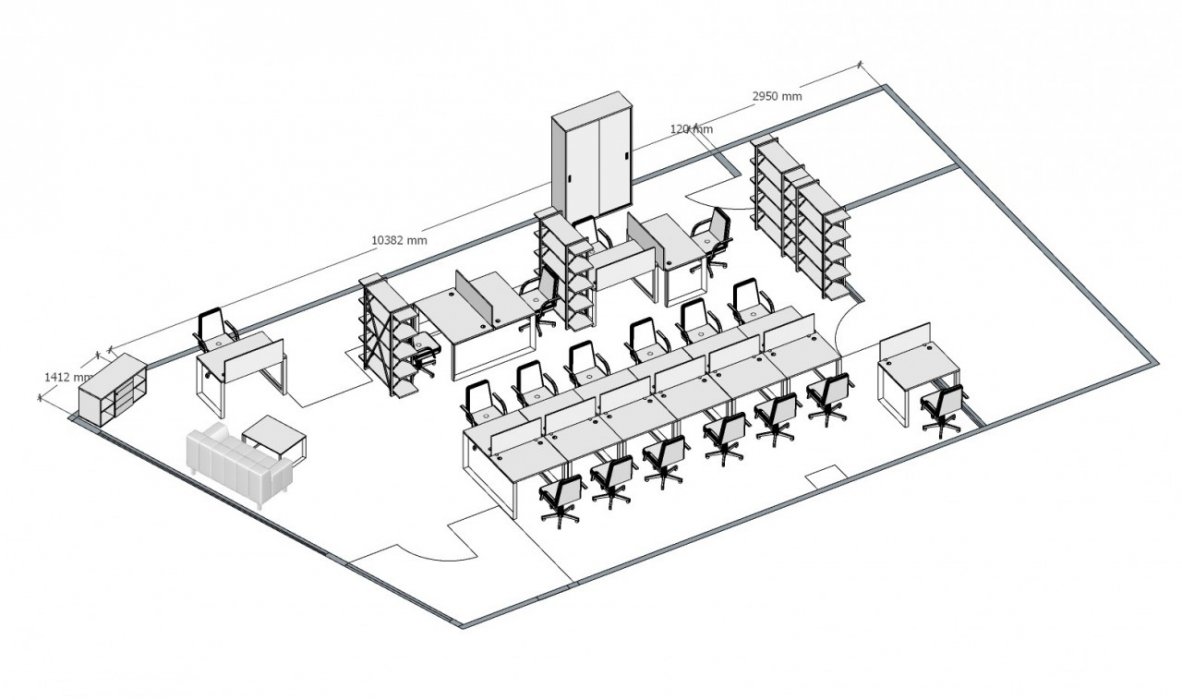 Офисная мебель для персонала «ONIX METALL» - вид 7